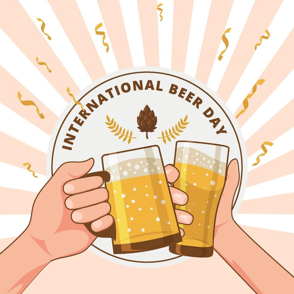 fondo del día internacional de la cerveza vector