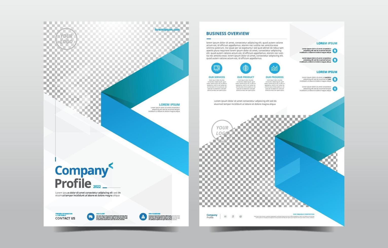 Company Profile Blue Template vector