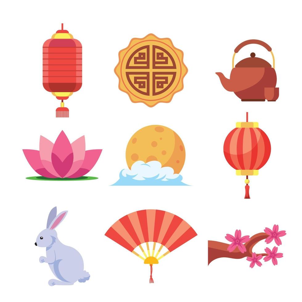 Mid Autumn Festival Vector Icon Set