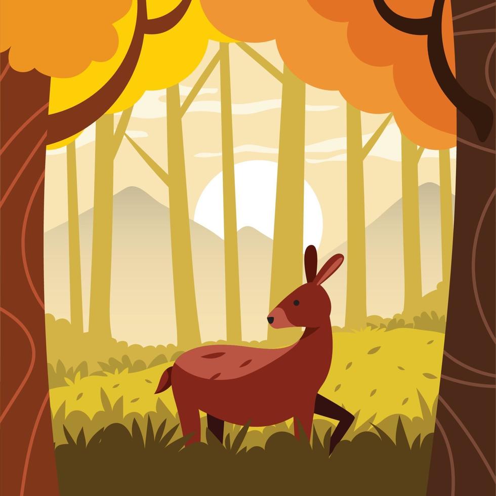 Deer in the autumn season vector