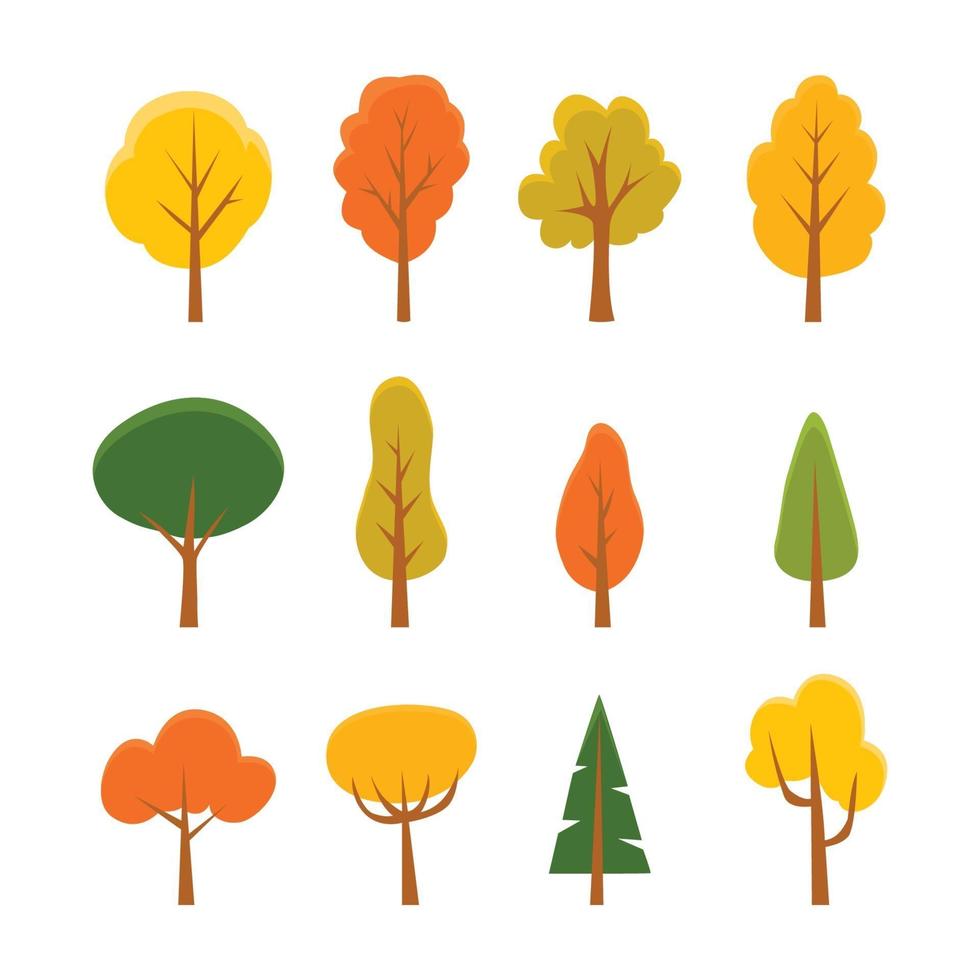 icono de colección de árboles vector