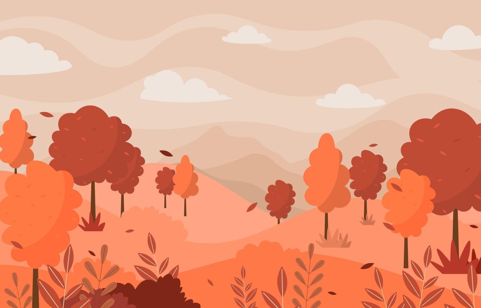 fondo de paisaje de otoño vector