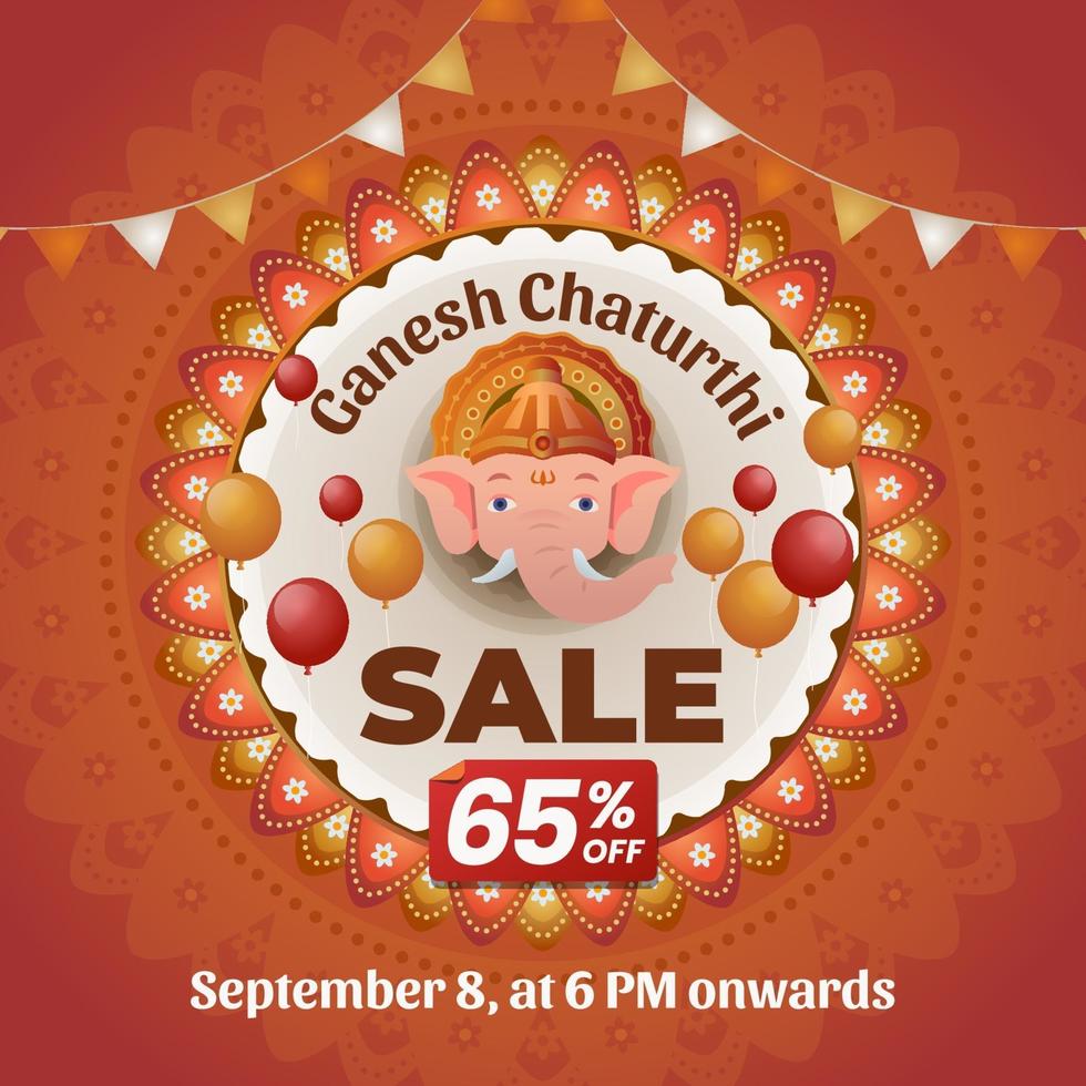 fondo de venta de ganesh chaturthi vector