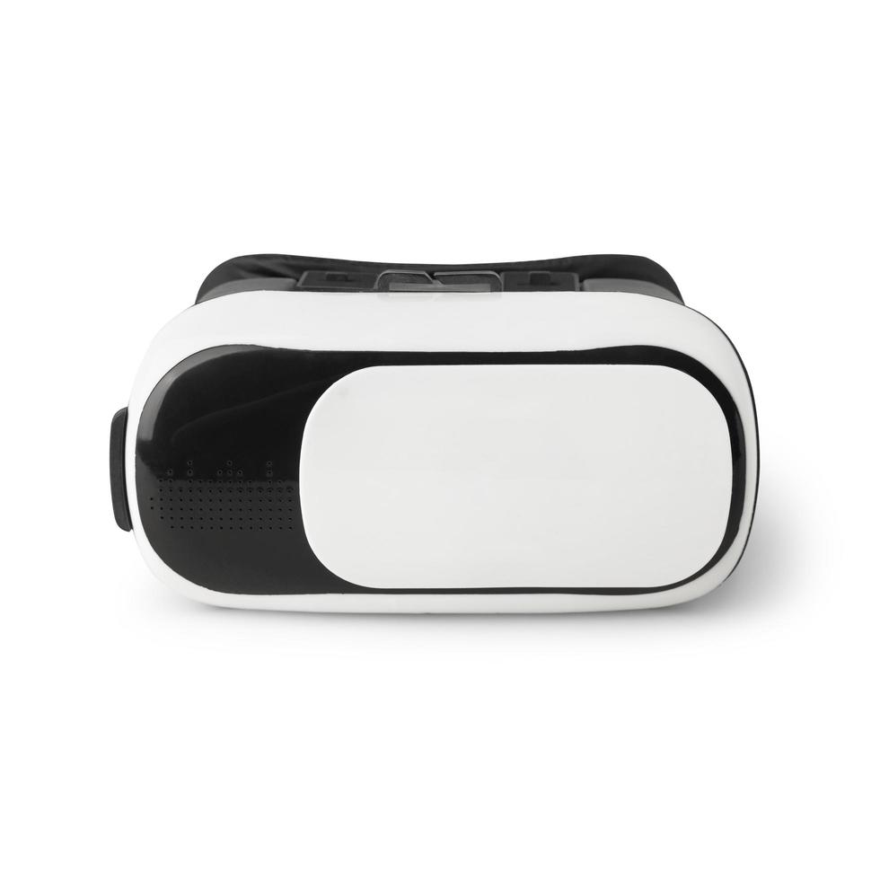 Casco de realidad virtual blanco realista aislado sobre fondo blanco. foto