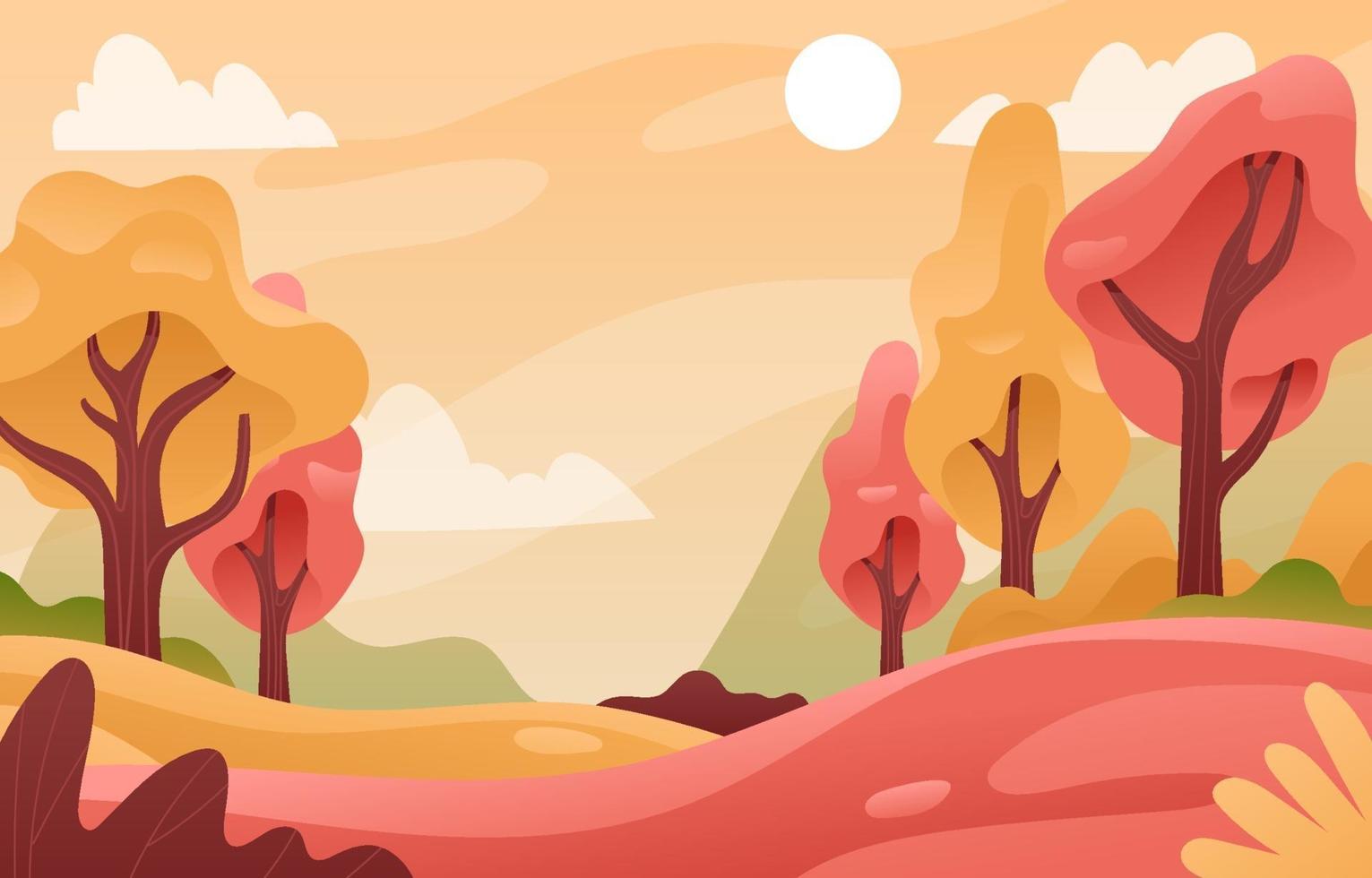 fondo de paisaje de otoño vector