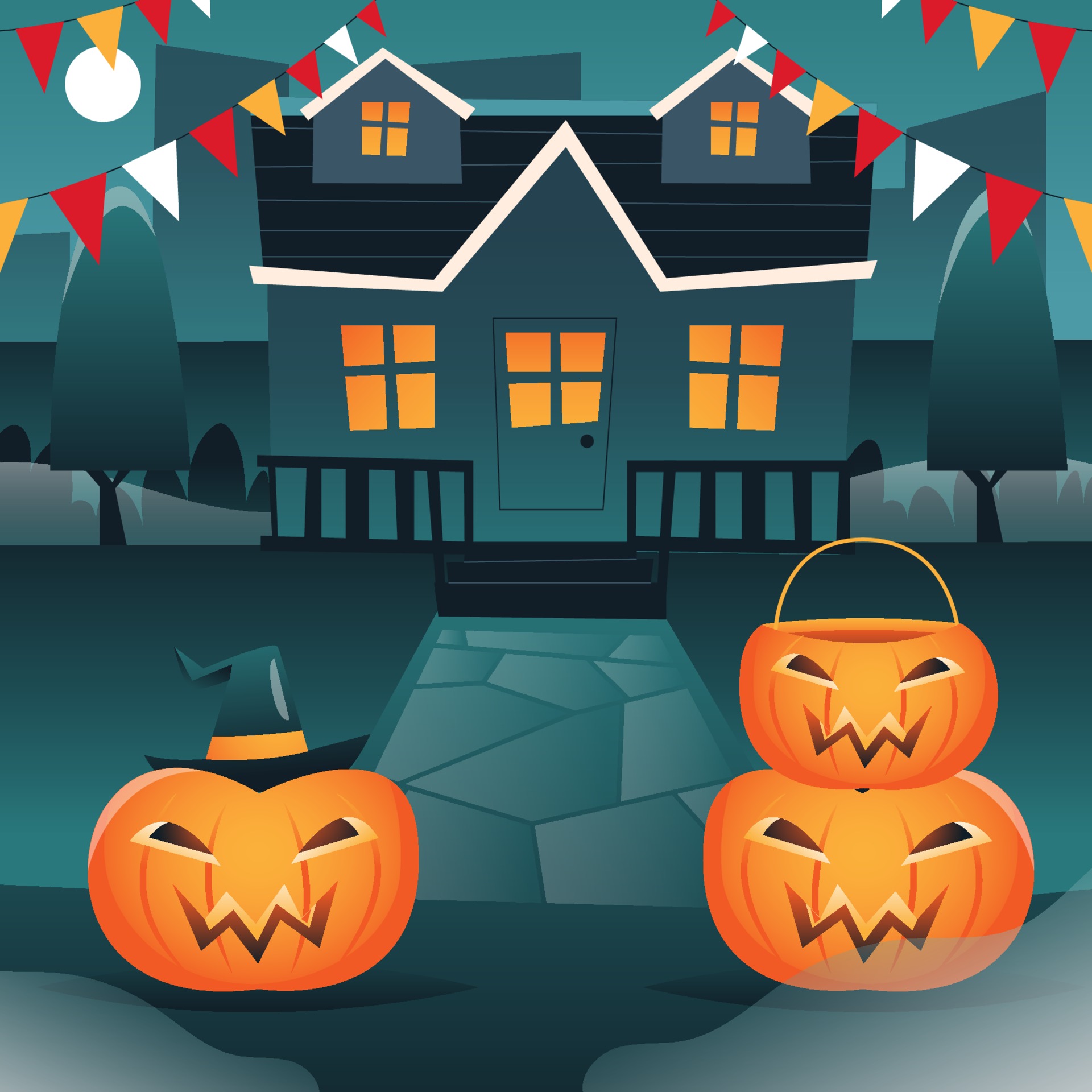 Night of Halloween 3106770 Vector Art at Vecteezy