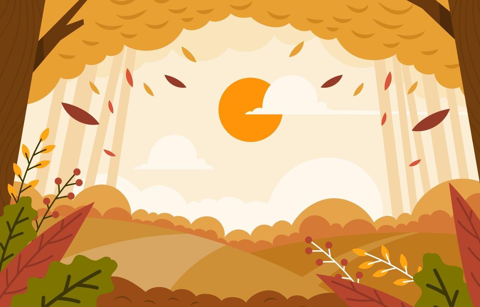 fondo de paisaje de otoño vector