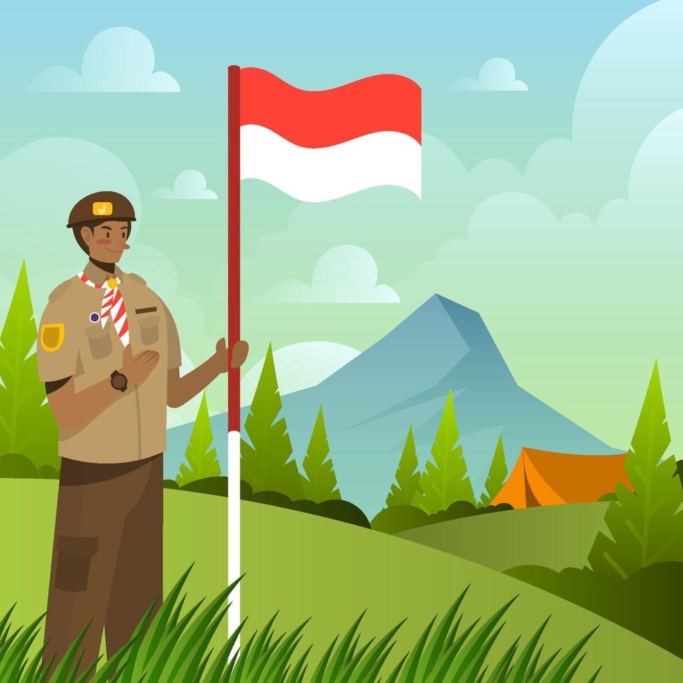 Pramuka Day Indonesia vector