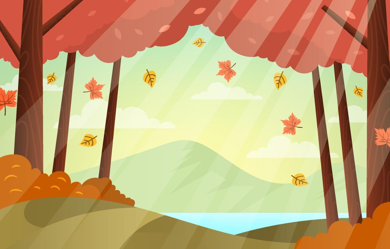 fondo del bosque de otoño vector