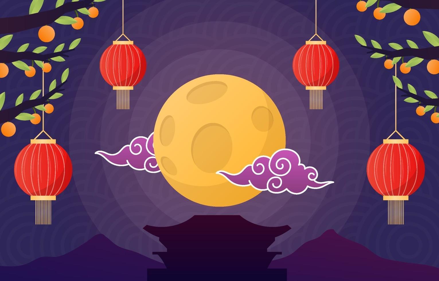 Fondo de Chuseok de mediados de otoño vector