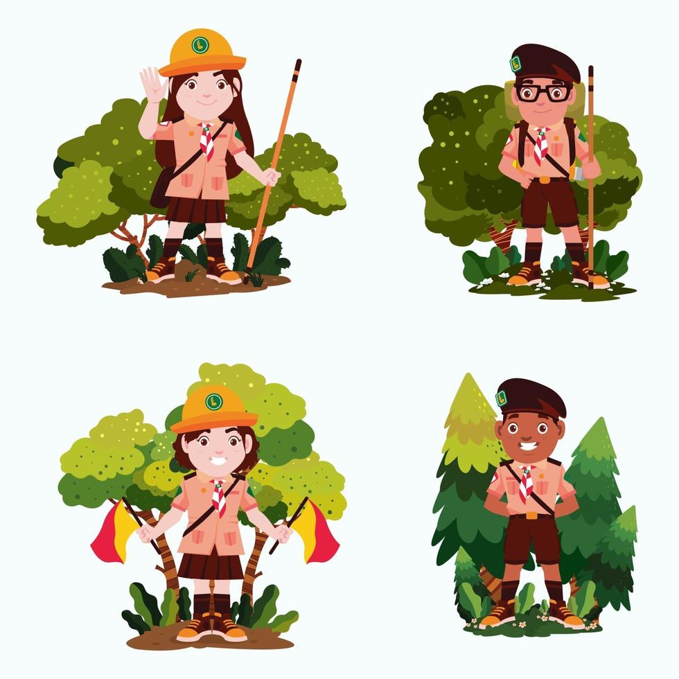 Indonesia Scout Character Concept vector