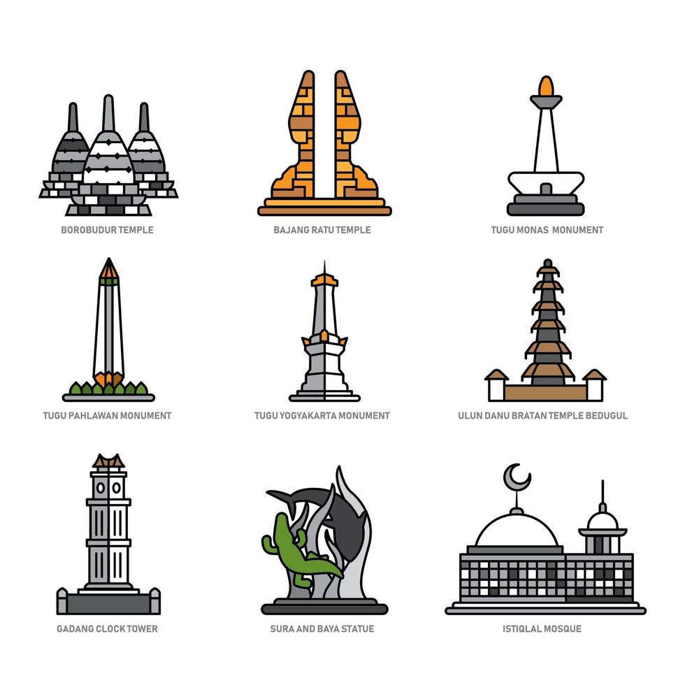 Indonesian Landmark Icon Concept vector