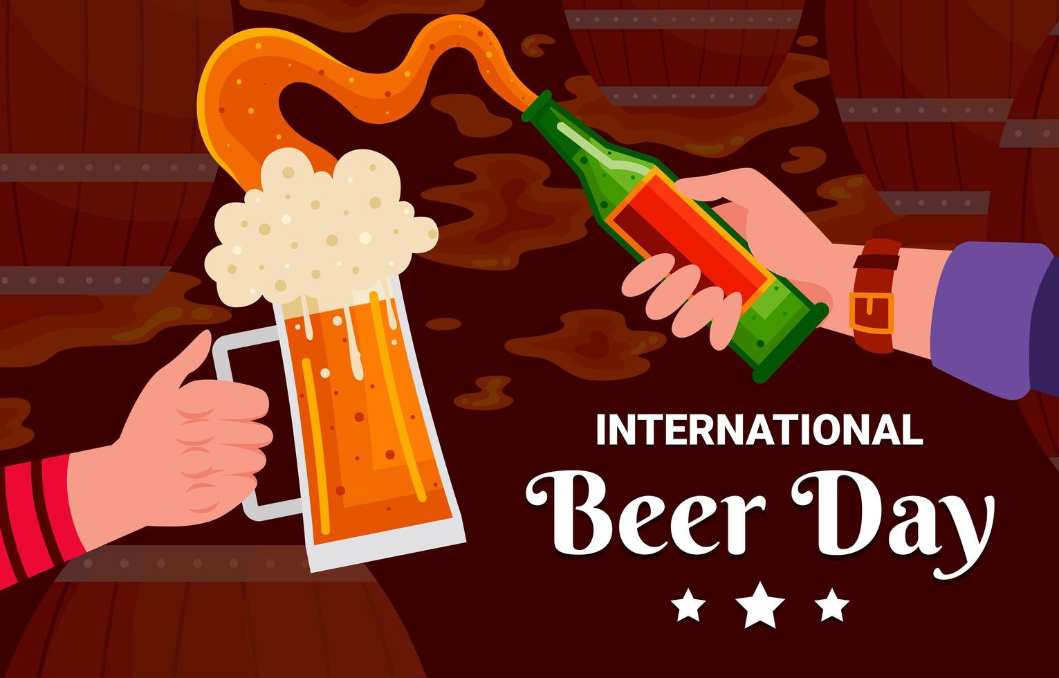 International Beer Day Festival Background vector