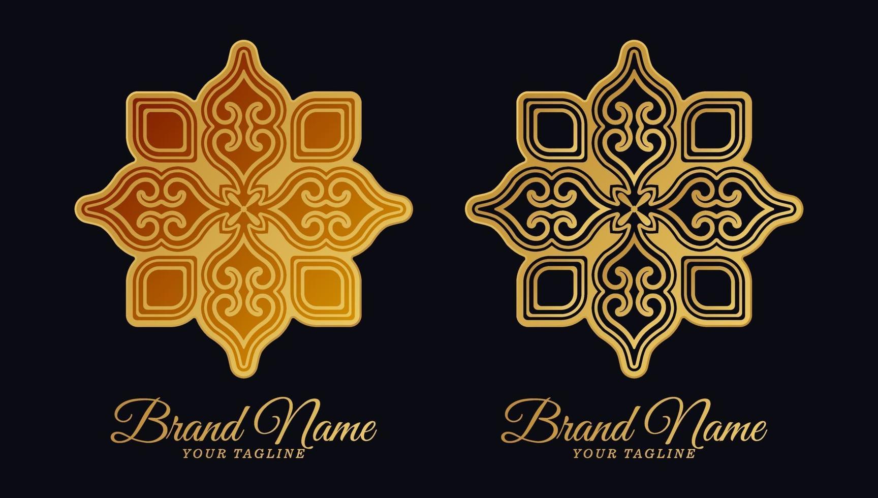 luxury ornament logo line art vector