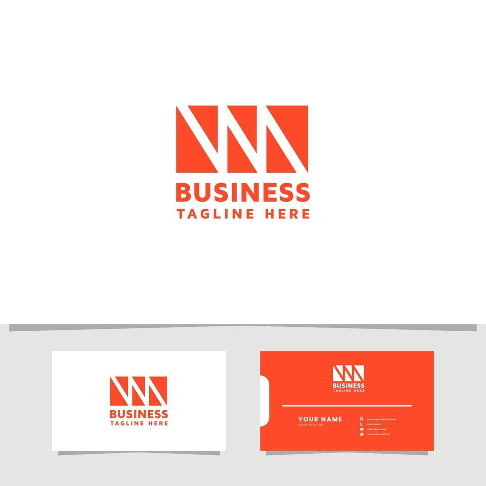 Simple and minimalist negative space letter M logo with business card vector