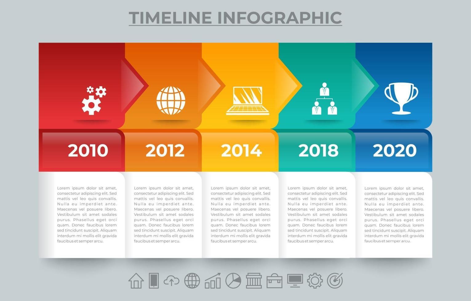 plantilla de elemento de infografía de línea de tiempo vector