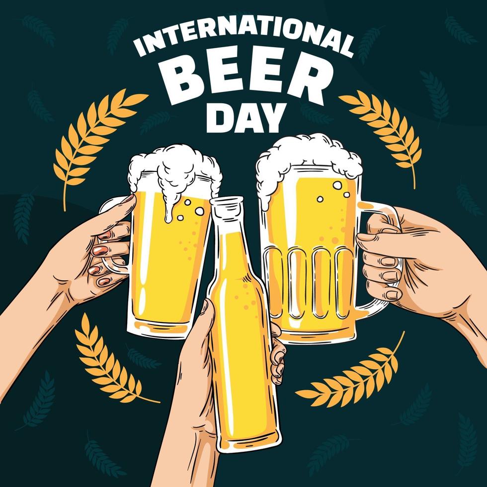 International Beer Day Festival vector