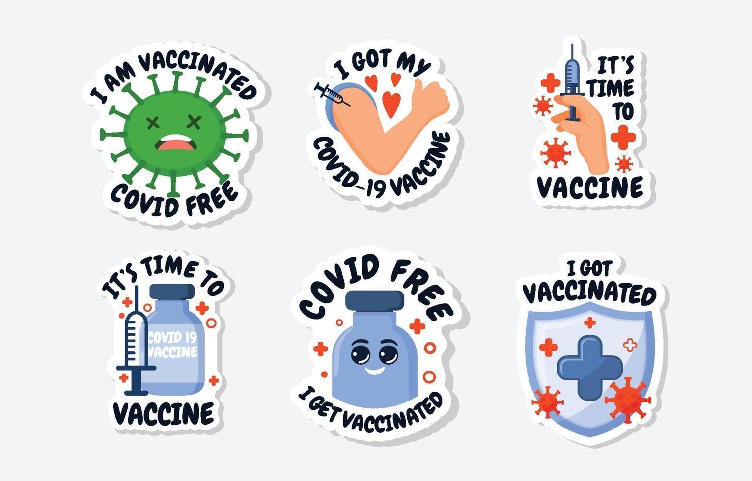 Sticker of Covid 19 After Vaccine vector