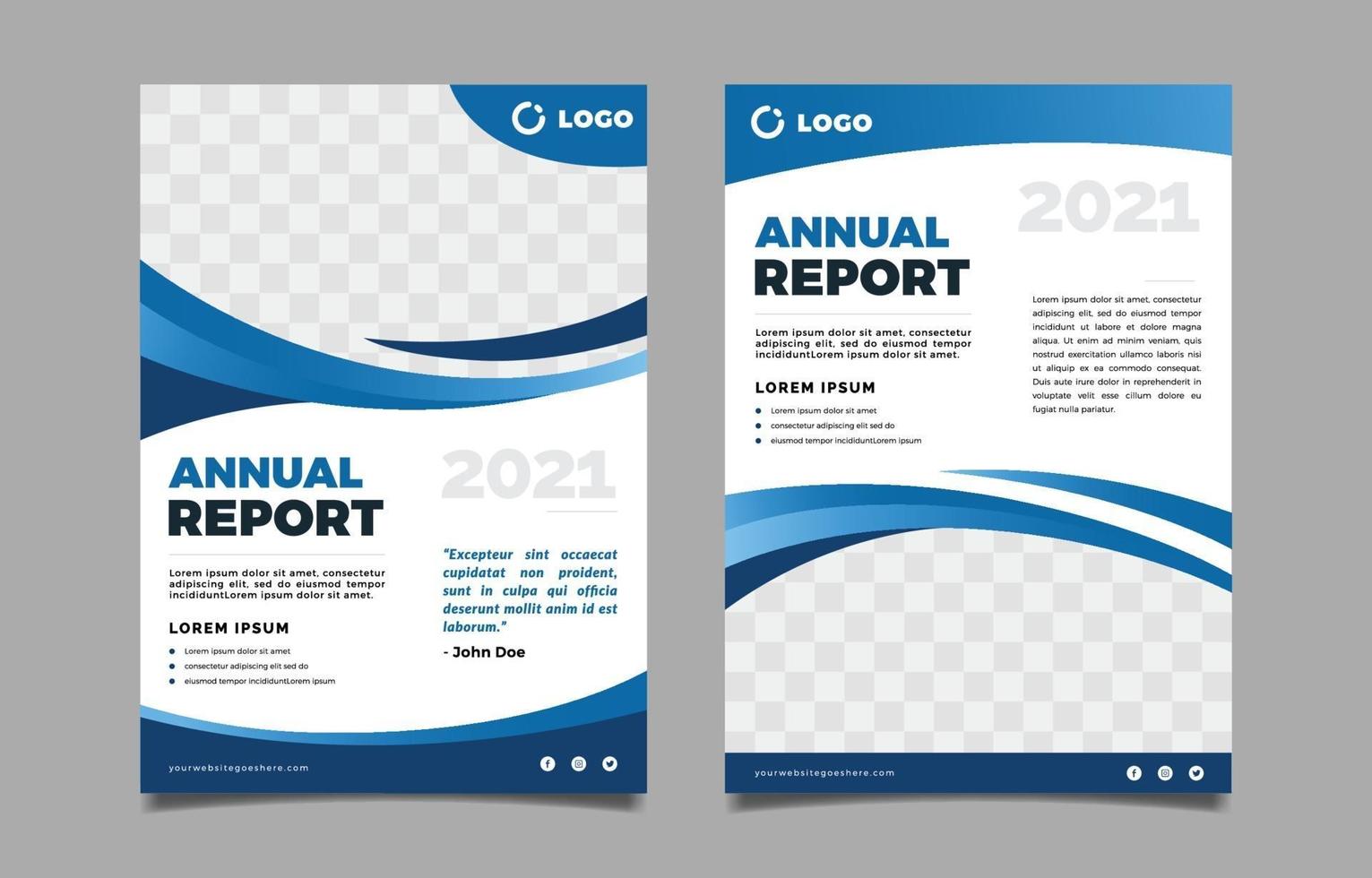 Blue Abstract Annual Report Template vector