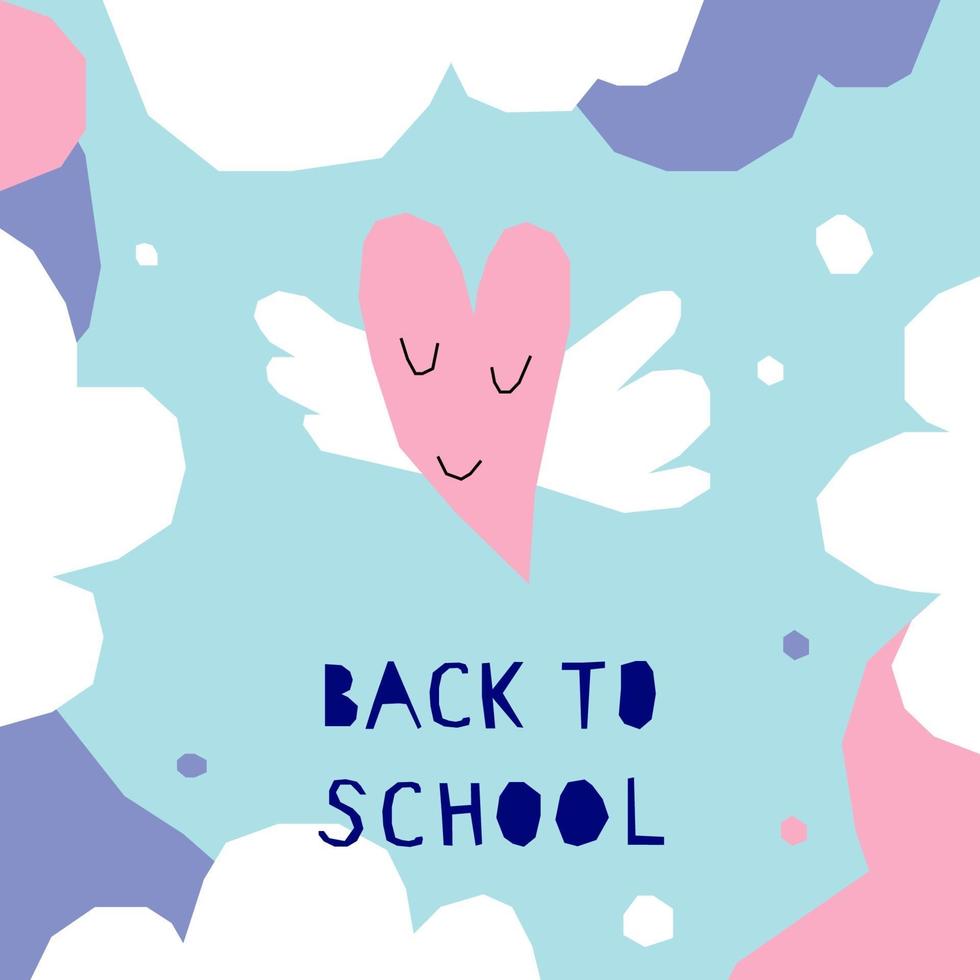 Back to school. Handmade childish crafted background vector