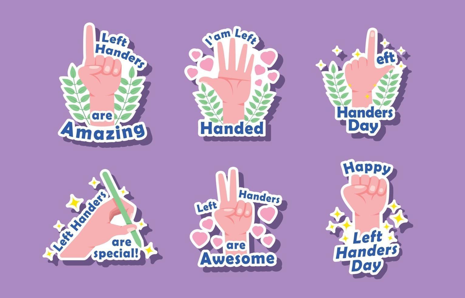 Left Handers Cartoon Stickers vector