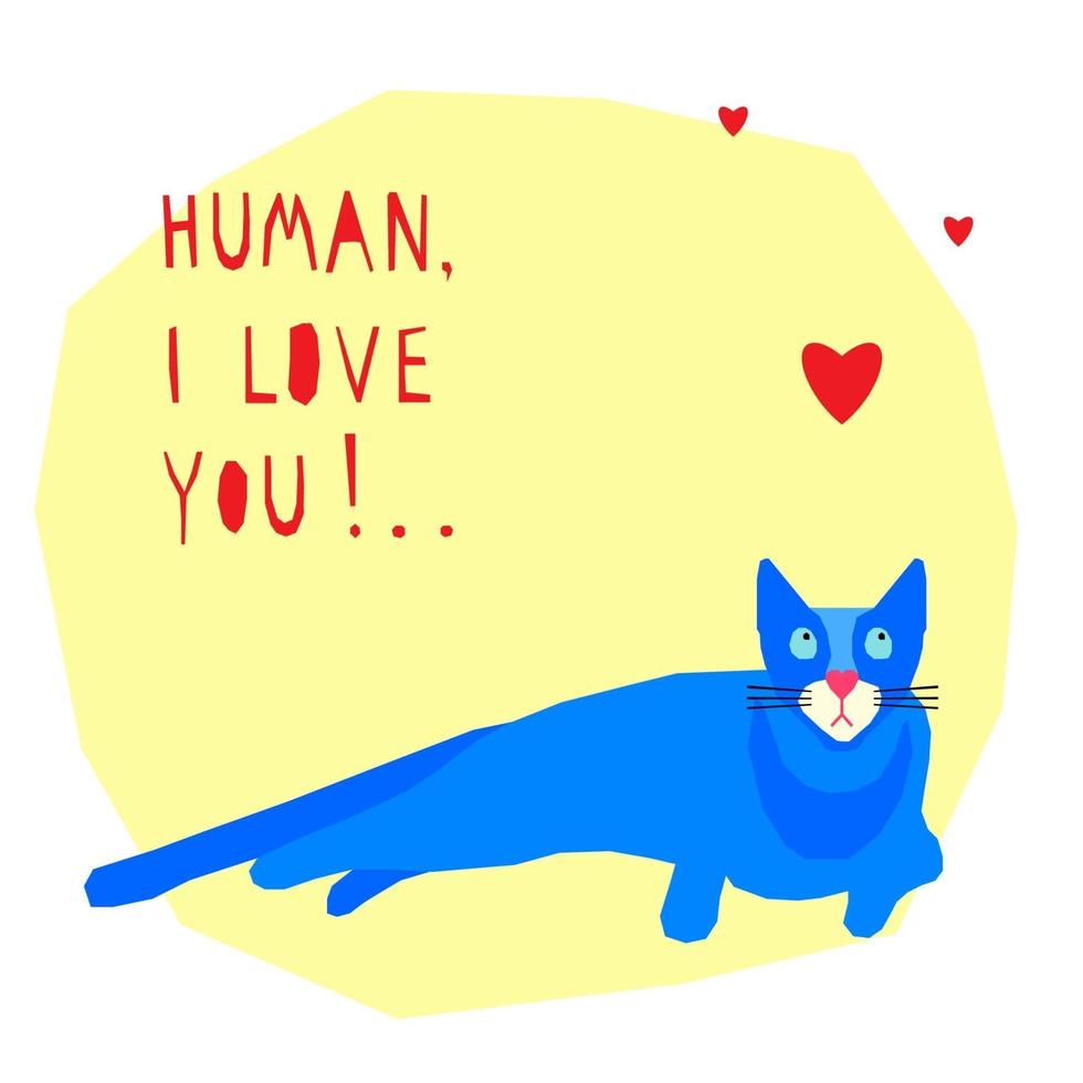 Funny cartoon cat character for nursery or kid t shirt print vector