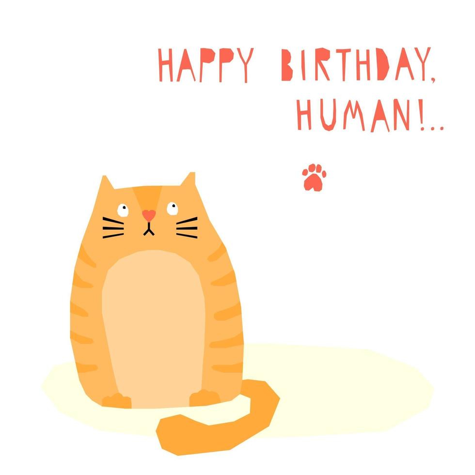 Funny cartoon cat character for nursery or kid t shirt print vector