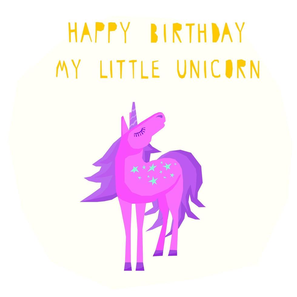 Funny cartoon unicorn character for nursery or kid t shirt print vector