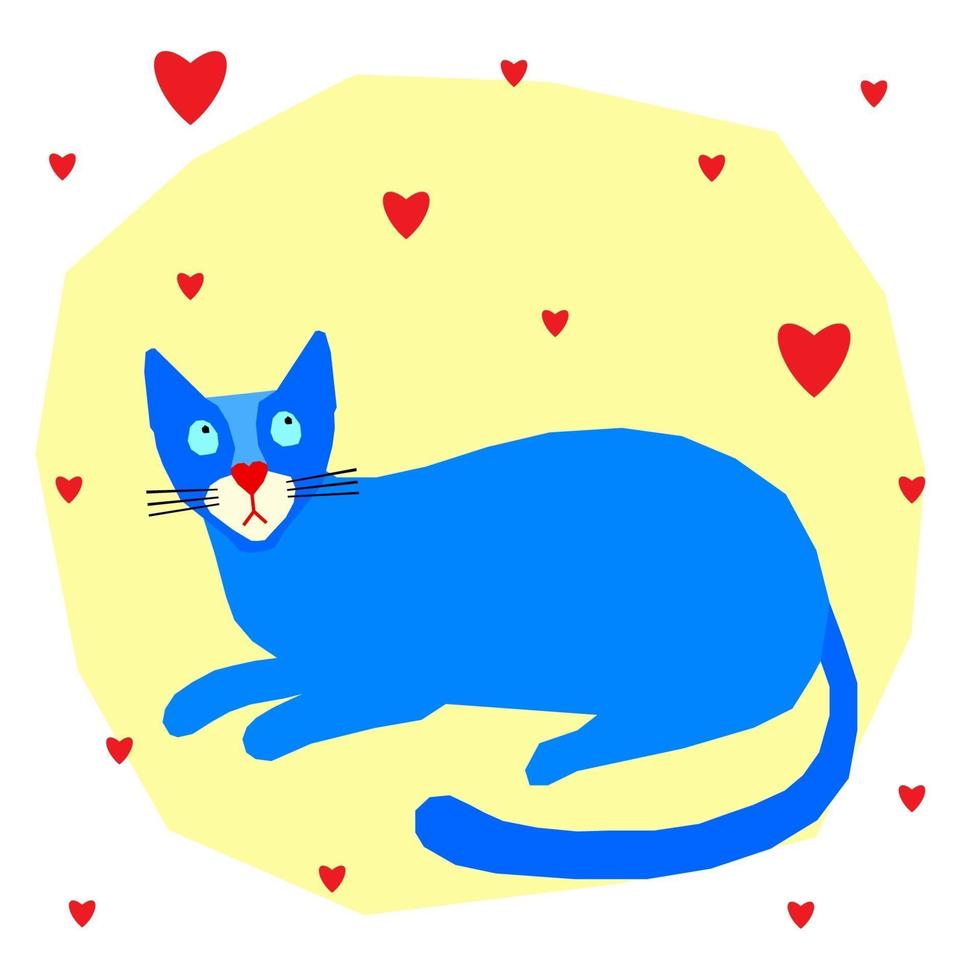 Funny cartoon cat character for nursery or kid t shirt print vector