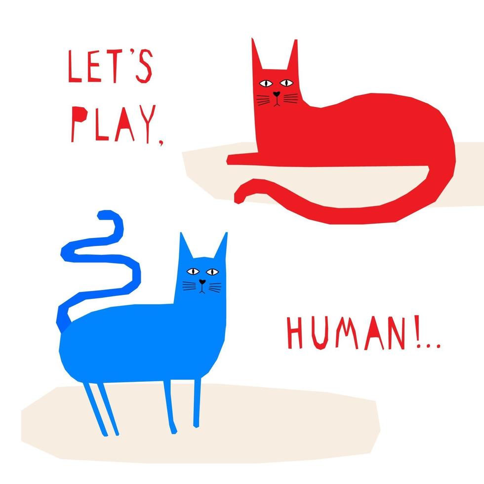 Funny cartoon cat character for nursery or kid t shirt print vector