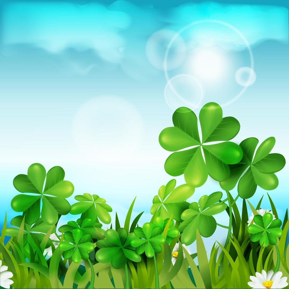 Background of Clover field landscape vector