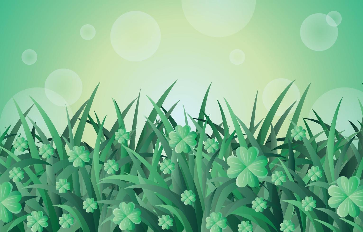 Clover Field Scenery Background vector