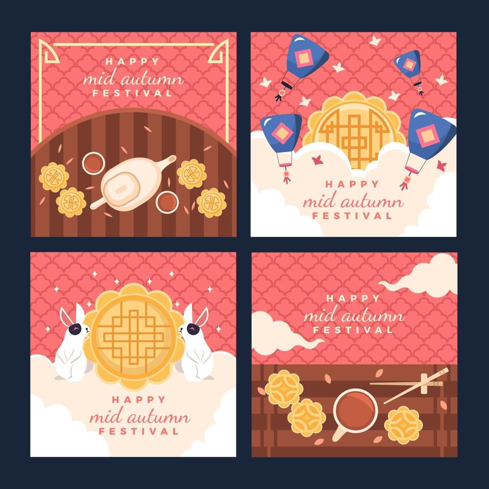 Moon Cake For Mid Autumn Festival Greeting vector