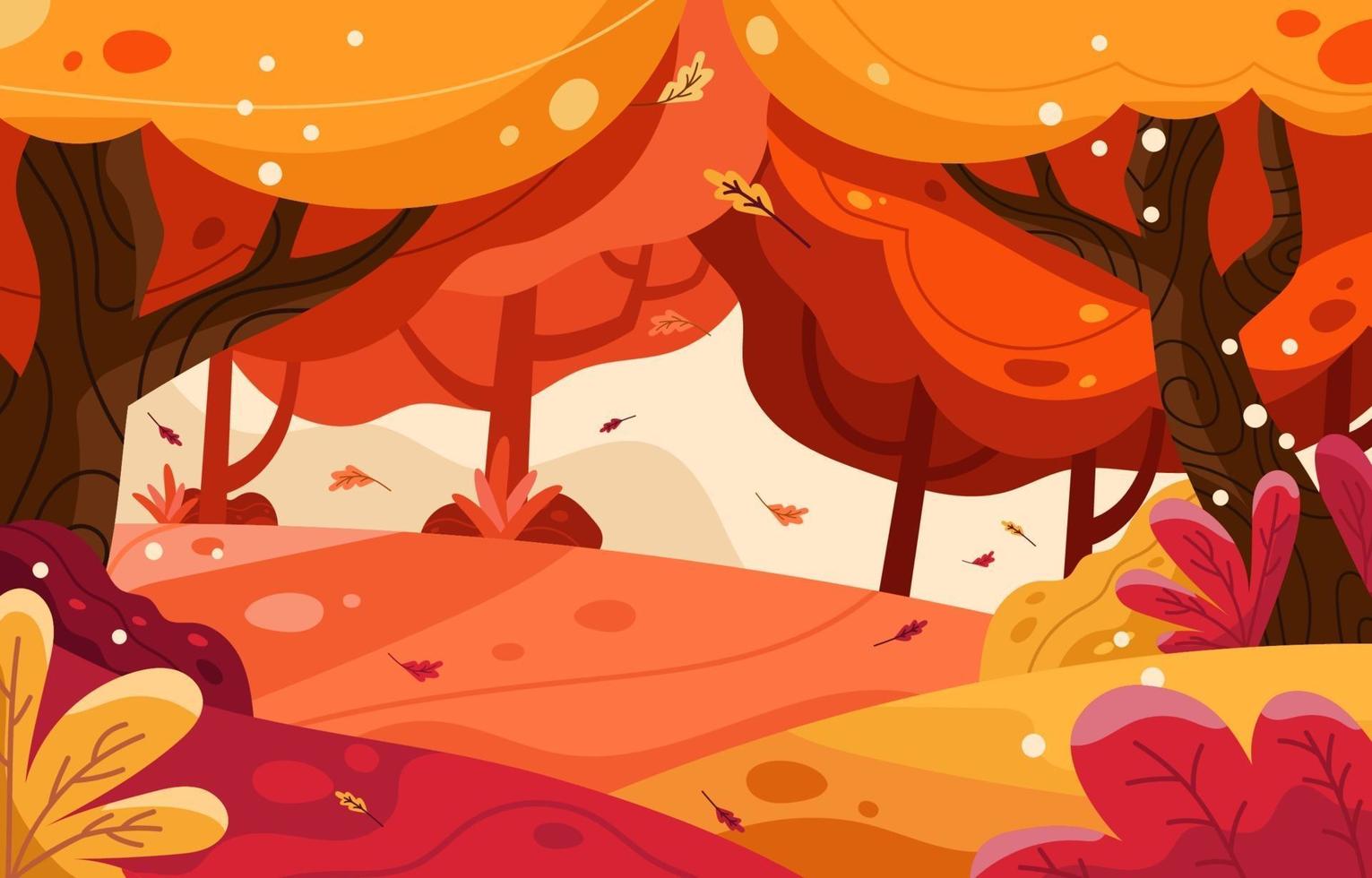 Beautiful Autumn Forest Scenery vector