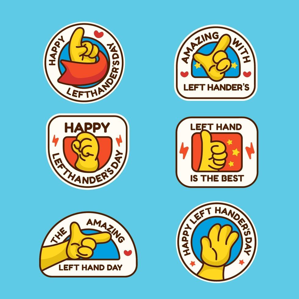 Left Handers Day Sticker Collection vector