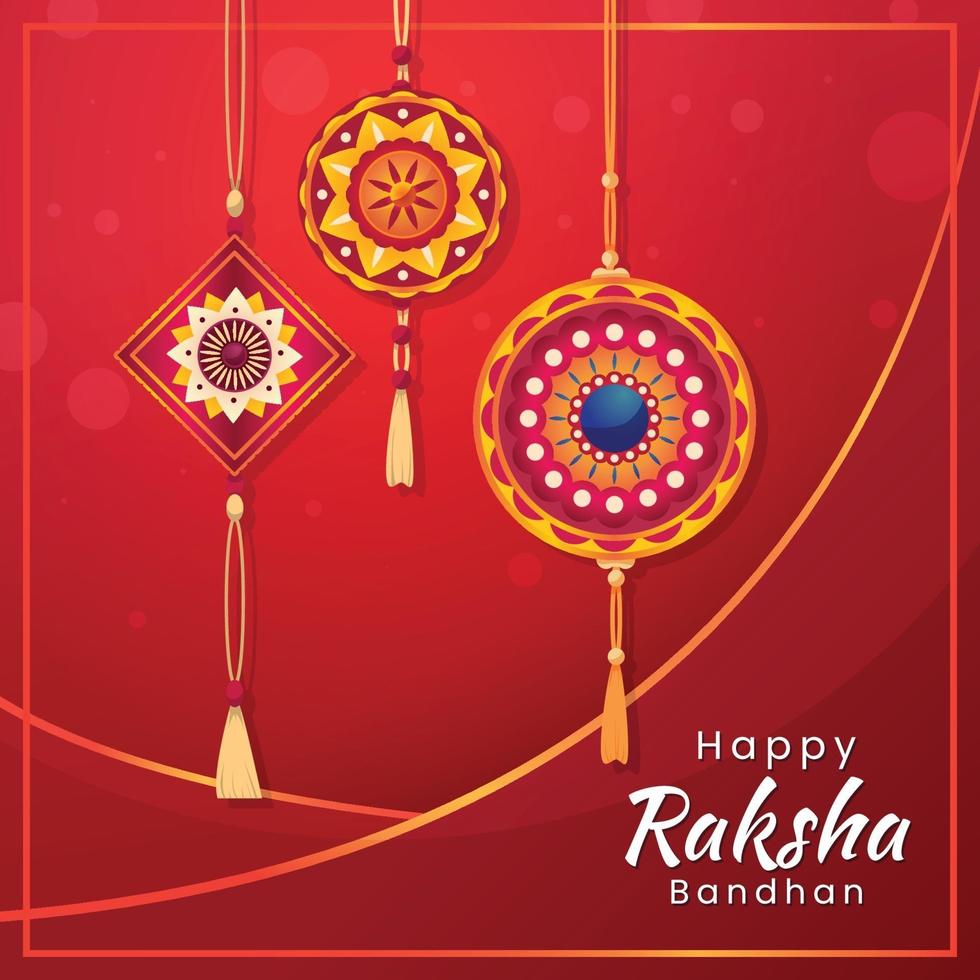 raksha bandhan en elegante color rojo vector