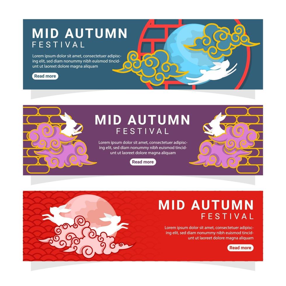 Mid Autumn Banner Collection vector