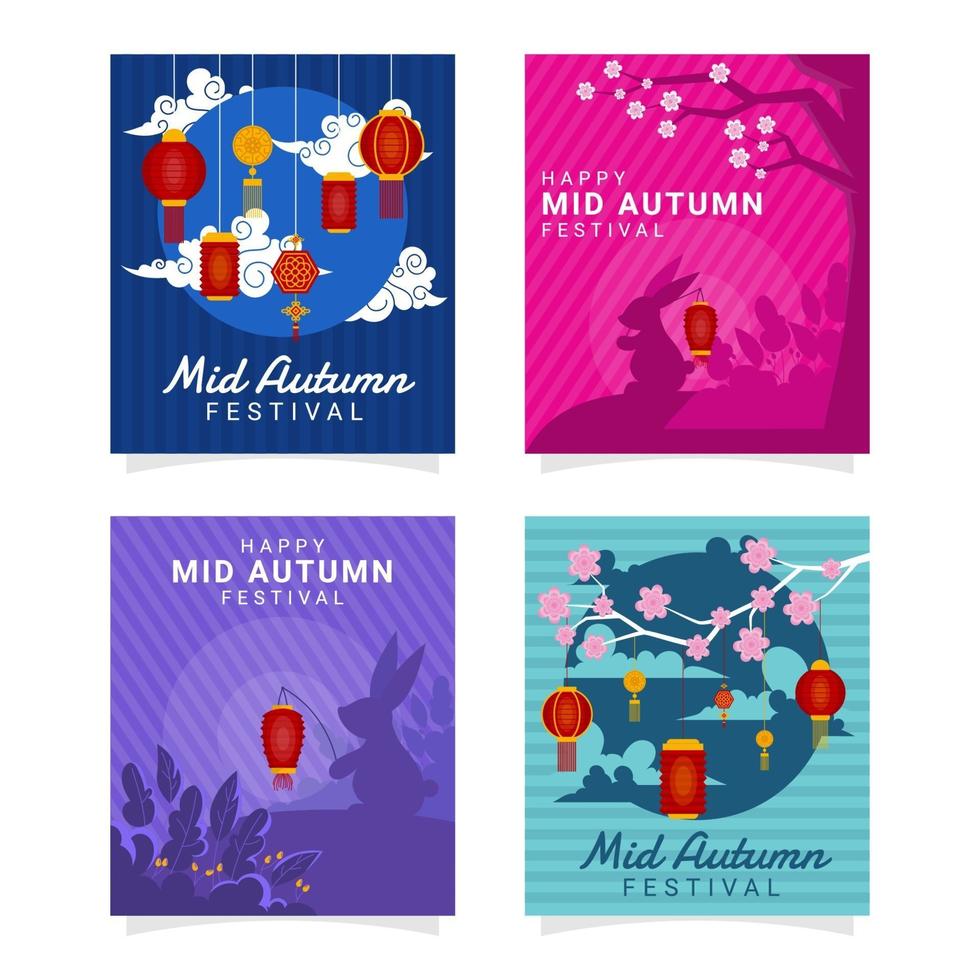 Mid Autumn Festival Card Concept vector