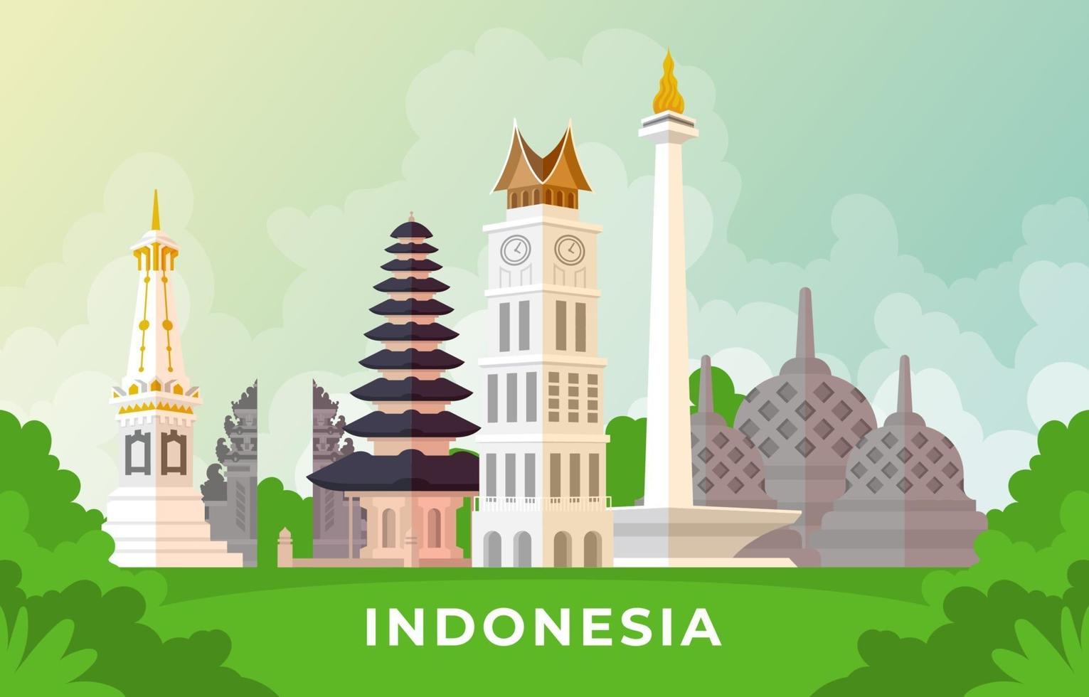 Indonesia Landmark Collection vector