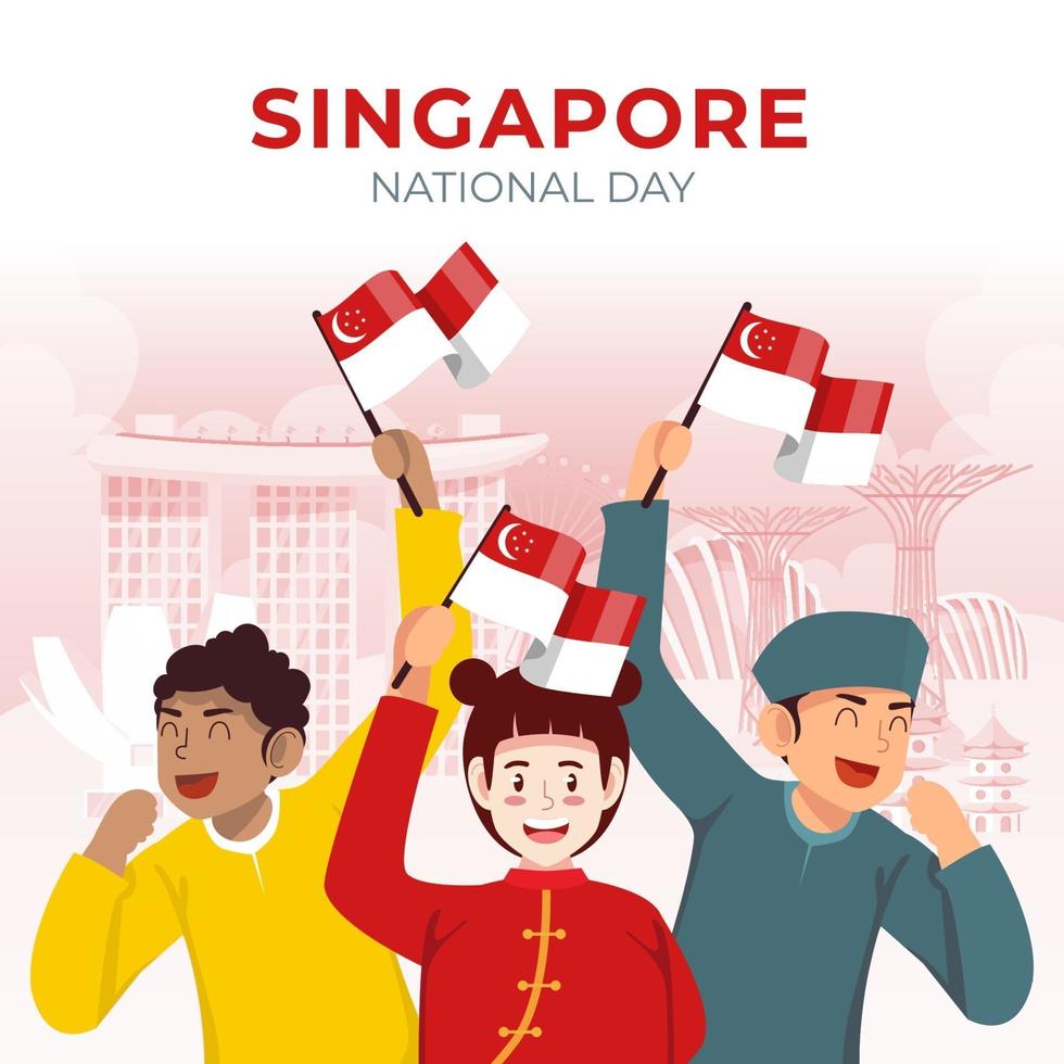 día nacional de singapur vector