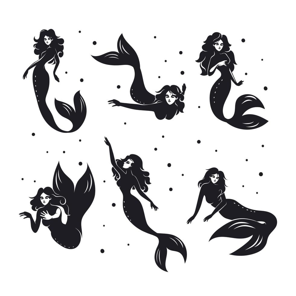 Mermaid Silhouette Character vector