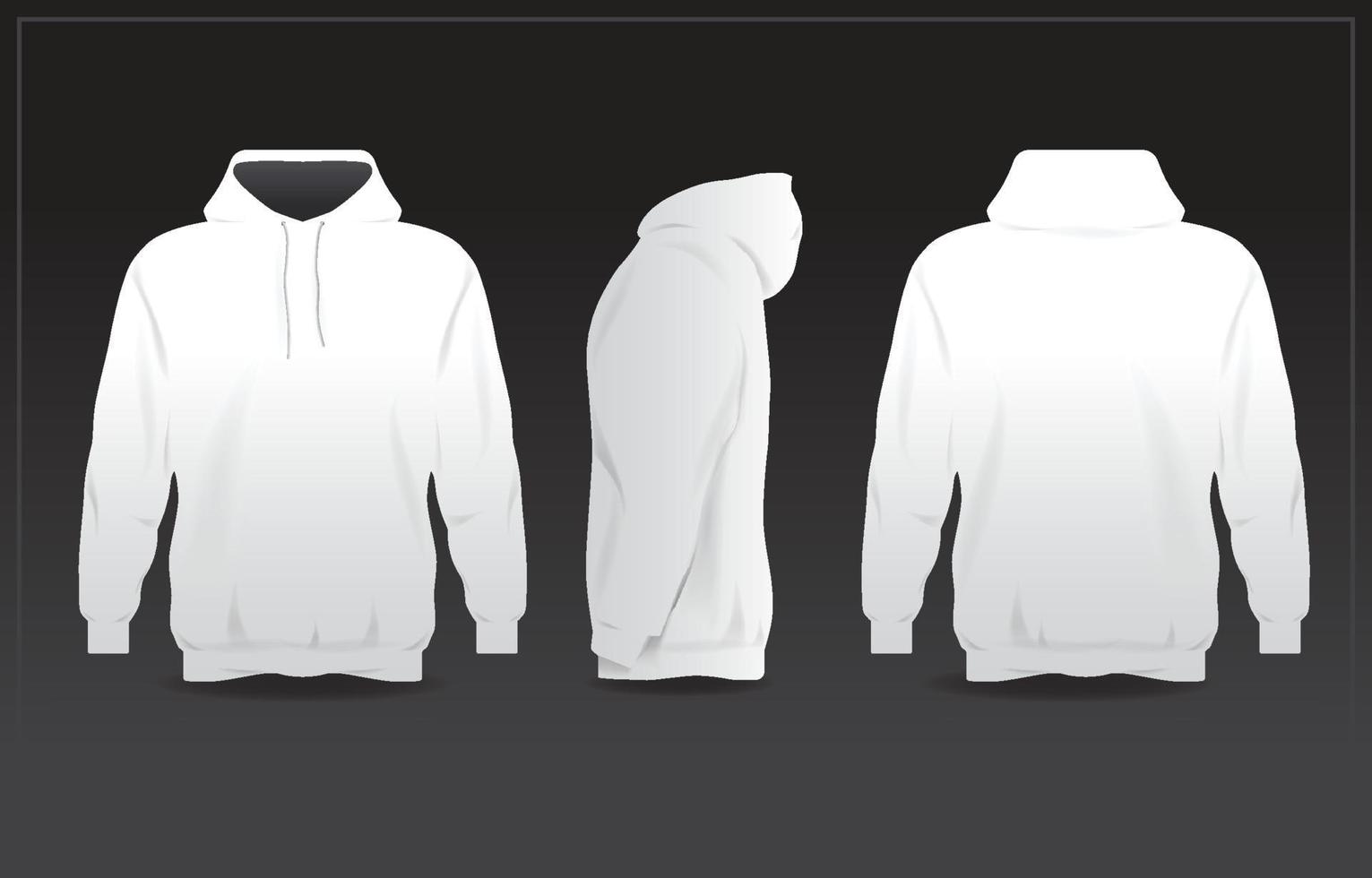 Chaqueta con capucha maqueta de chaqueta blanca lista para usar vector