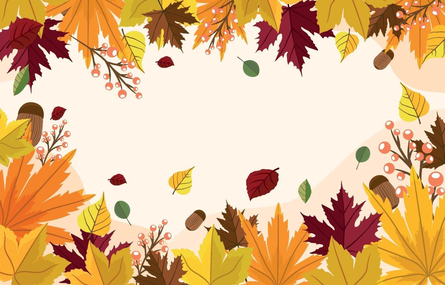 autumn floral background vector