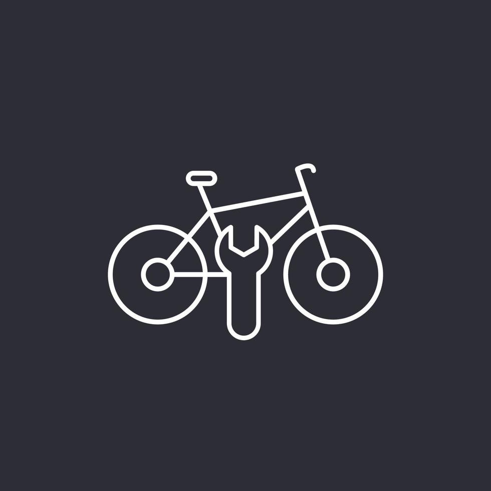 bicycle, bike repair service line icon vector