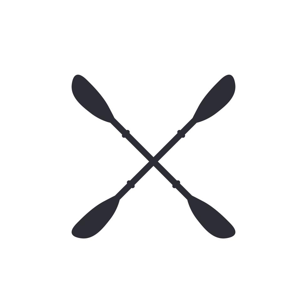 Kayak paddles on white, vector