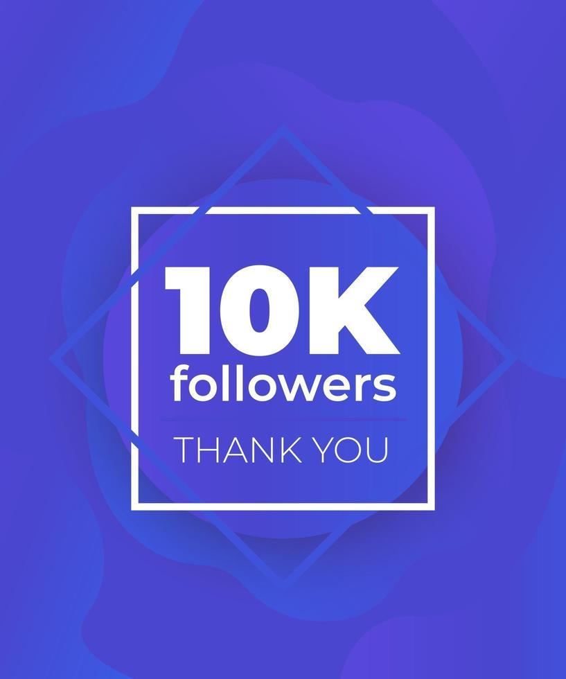 10k followers, vector banner for social media