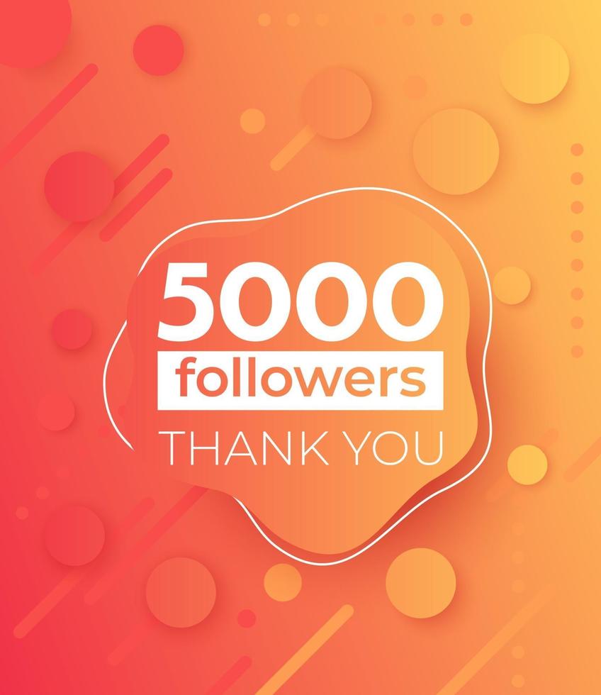 5000 followers, vector banner for social media