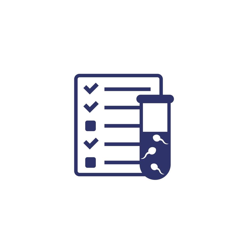 sperm test results icon with tube on white vector