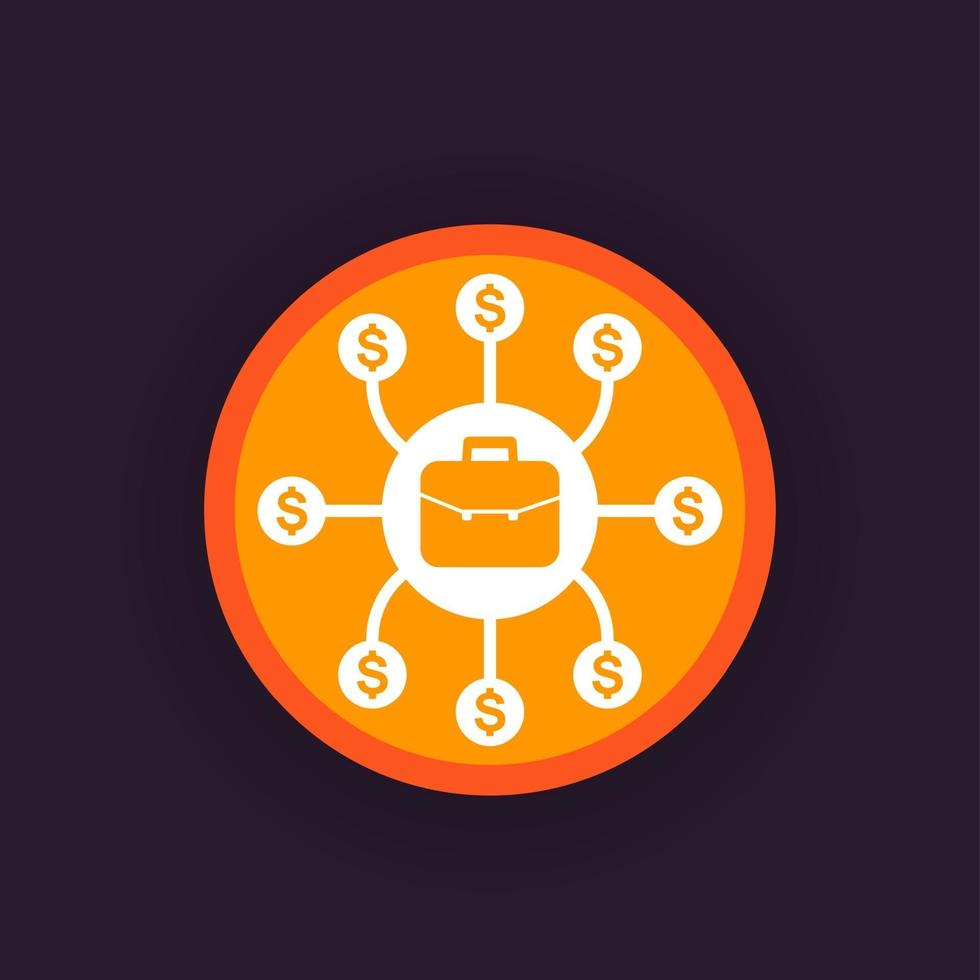 portfolio diversification vector icon