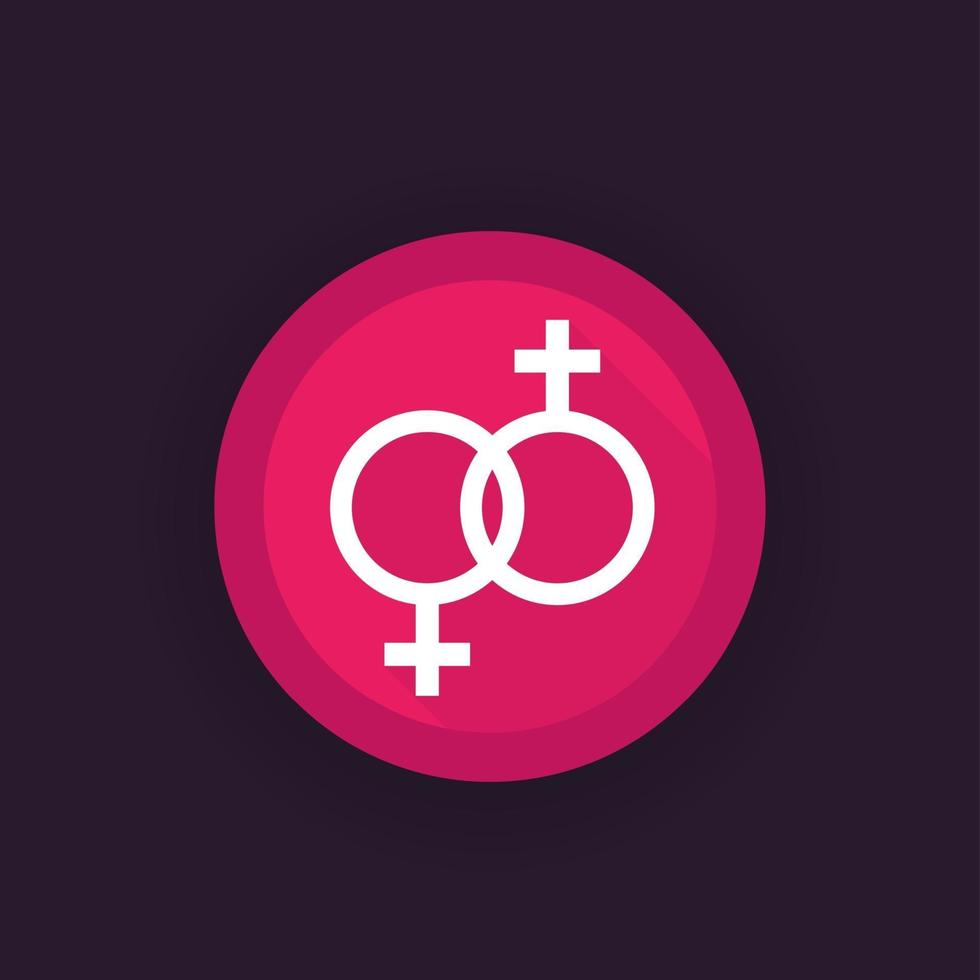 icono de pareja de lesbianas vector